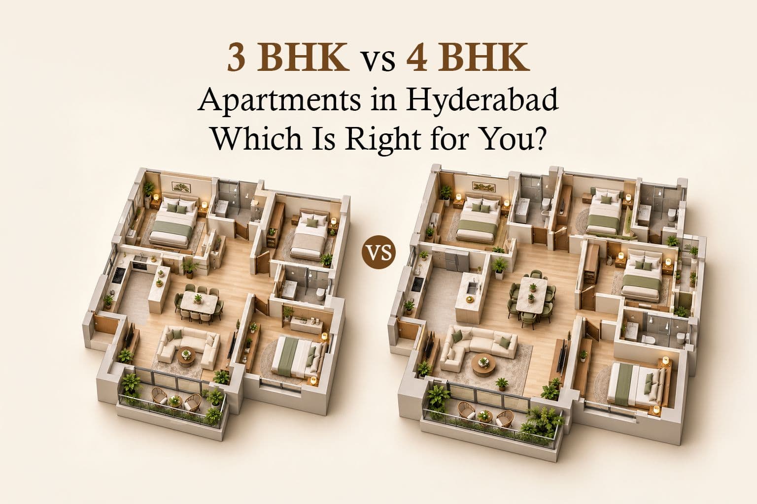 3 BHK vs 4 BHK Apartments in Hyderabad: Which Is Right for You?